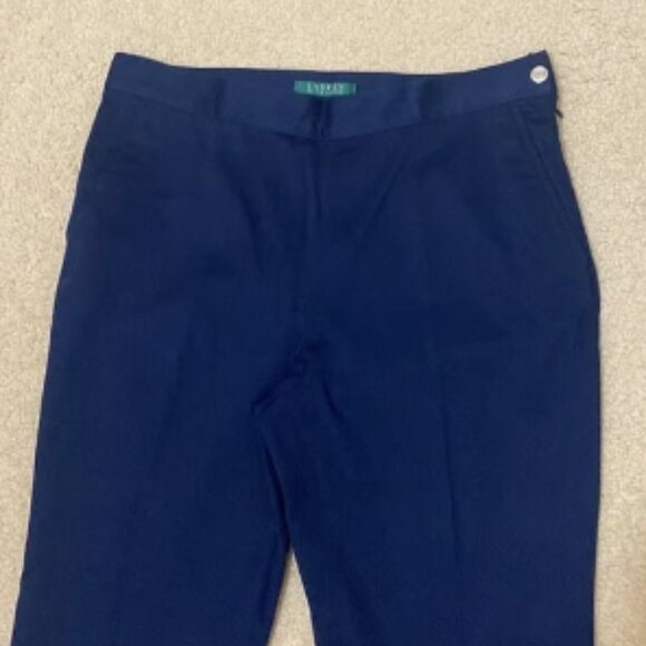 NWOT POLO RALPH LAUREN Women's Classic Cropped Cotton Pants w Side Zipper Size 8 - Picture 2 of 7